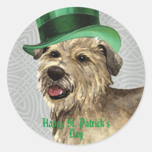 St. Patrick's Day Glen of Imaal Terrier Classic Ro Round Sticker