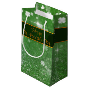 St. Patrick's Day Glitter Shamrock Small Gift Bag