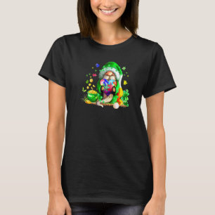 St Patricks Day Gnome Holding Autism Puzzle Heart  T-Shirt