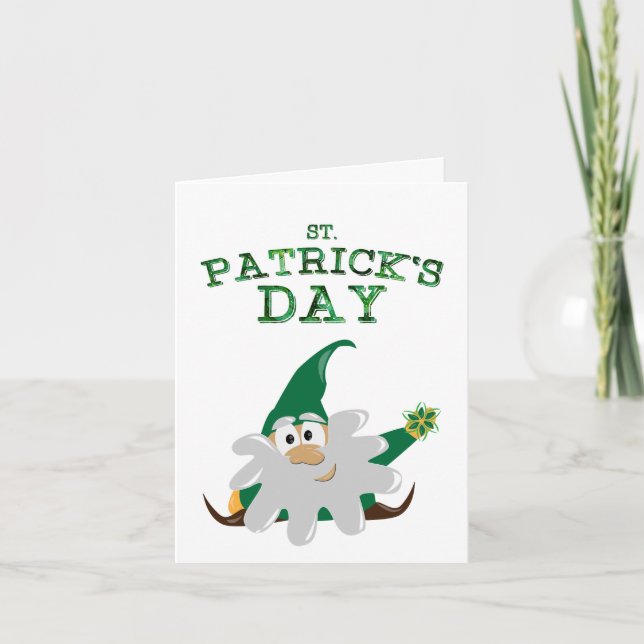 St. Patrick's Day Gnome Holiday Card (Front)