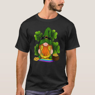 St Patrick's Day Gnome Shamrock Pot Of Gold And Ho T-Shirt