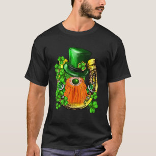 St. Patricks Day Gnome Shamrocks Horseshoe Irish L T-Shirt