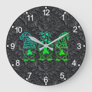 St. Patrick's Day Gnomes-67845 Large Clock