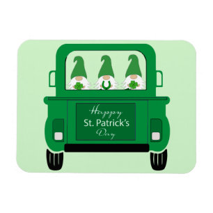 St. Patrick's Day Gnomes in Truck Magnet