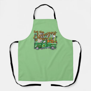 St. Patrick's Day Gnomes In Truck Shenanigans Apron