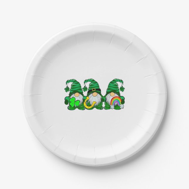 St. Patrick's Day Gnomes   Paper Plate (Front)