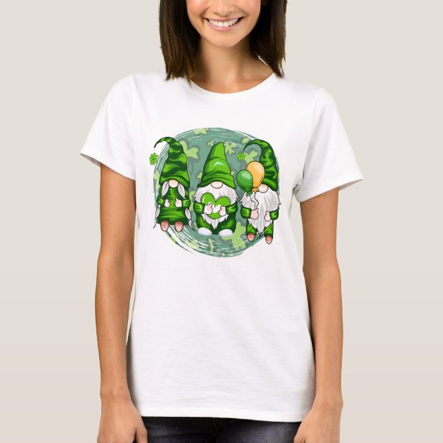 St. Patrick's Day Gnomes Shamrock Gnomes-54989 T-Shirt (Front)