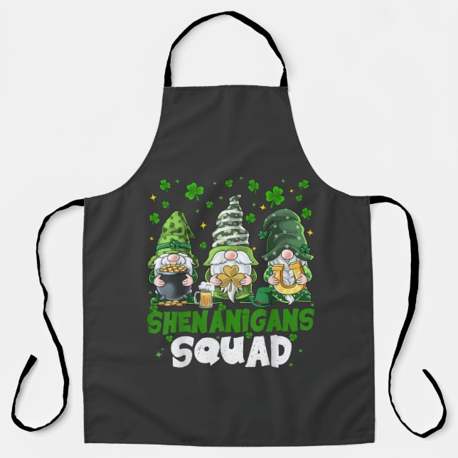 St Patricks Day Gnomes Shenanigans Squad Saint  Apron (Front)