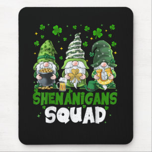 St Patricks Day Gnomes Shenanigans Squad Saint Mouse Mat