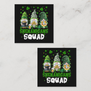 St Patricks Day Gnomes Shenanigans Squad Saint Square Business Card