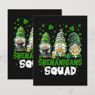 St Patricks Day Gnomes Shenanigans Squad Saint Thank You Card
