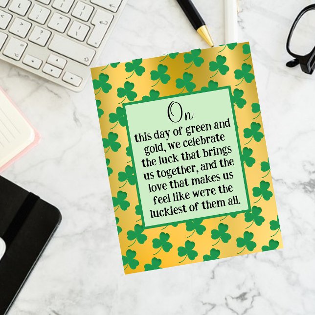 St. Patrick's Day Gold and Green Postcard (Creator Uploaded)