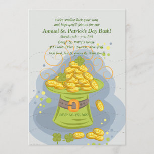 St. Patrick's Day Gold Invitation