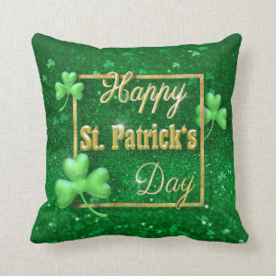 St. Patrick's Day Gold Shamrock Cushion