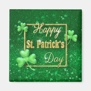 St. Patrick's Day Gold Shamrock Magnet