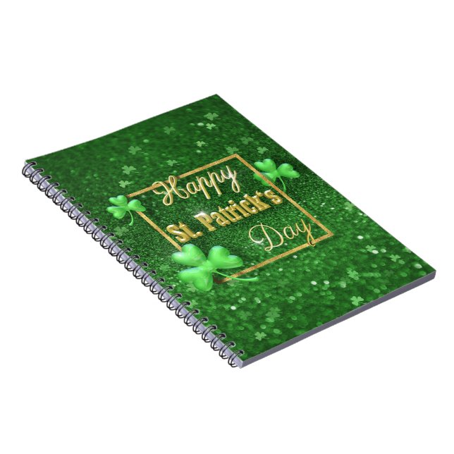 St. Patrick's Day Gold Shamrock Notebook (Right Side)