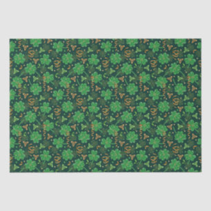 St Patricks day Gold Trefoil Ribbon Lucky Shamrock Tissue Paper