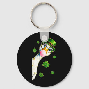 St Patricks Day Goose Leprechaun Bubblegum Key Ring