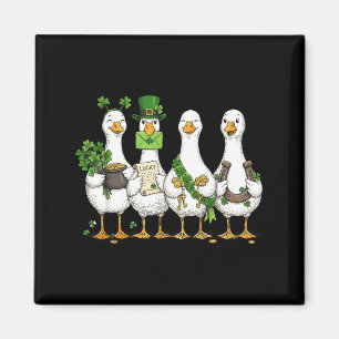 St Patricks Day Goose Lucky Shamrock Silly Saint Magnet