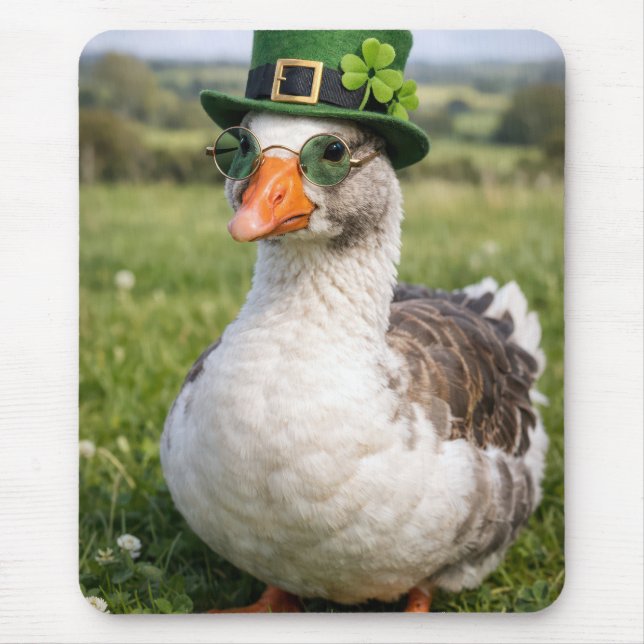 St. Patrick's Day Goose Mouse Mat (Front)