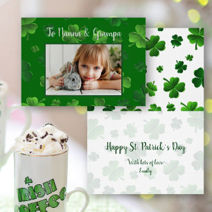 St. Patricks Day Grandparents Photo Greeting Card