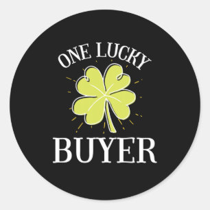 St Patricks Day Graphic For A Buyer One Lucky  Classic Round Sticker