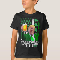 St Patrick's Day Great Again Funny Trump With Usa