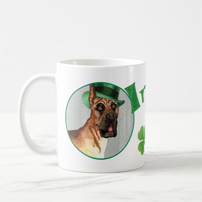 St. Patrick's Day Great Dane Coffee Mug (Left)