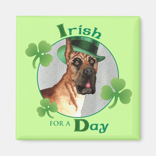 St. Patrick's Day Great Dane Magnet (Front)