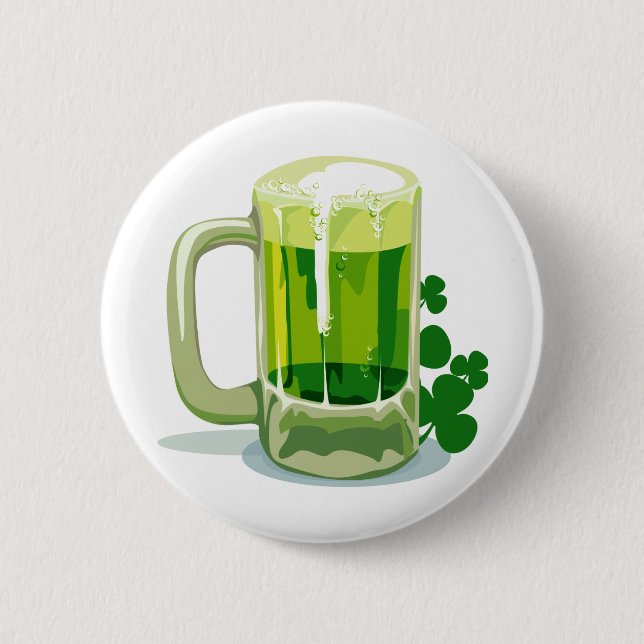 St. Patrick's Day Green Beer 6 Cm Round Badge (Front)
