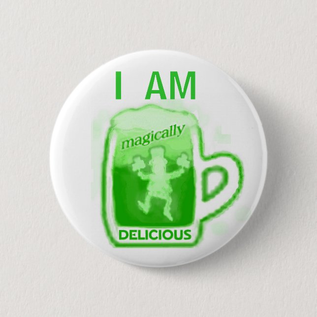 St. Patrick's Day Green Beer Button (Front)