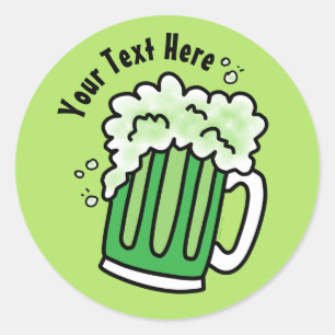 St Patrick's Day Green Beer Classic Round Sticker