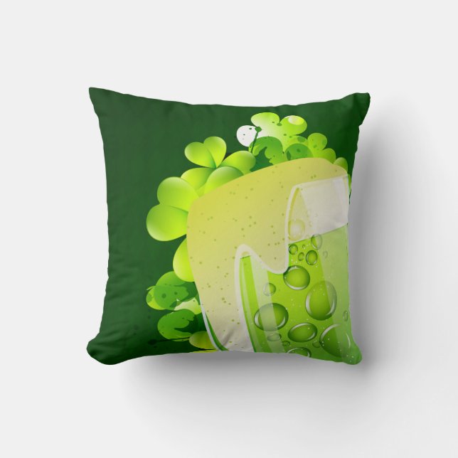 St. Patrick's Day Green Beer Cushion (Front)
