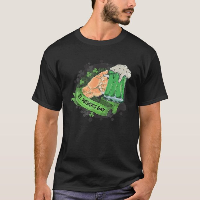 St. Patrick's Day Green Beer Drinking T-Shirt (Front)