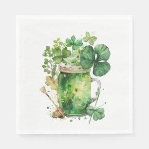 St. Patrick's Day Green Beer In  Napkin