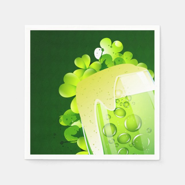 St. Patrick's Day Green Beer Napkin (Front)