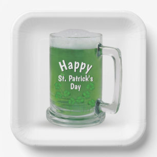 St. Patrick's Day Green Beer Paper Plate