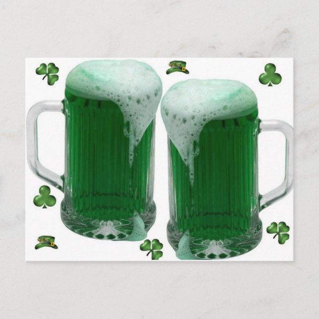 St Patrick's Day Green Beer Postcard (Front)