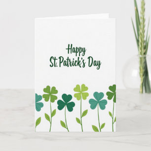 St Patricks Day Green Clover Card