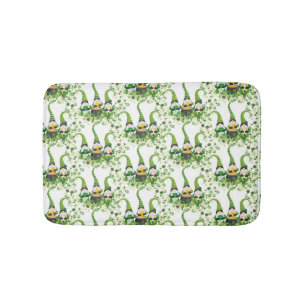St Patricks Day Green Clovers Old Leprechaun Bath Mat