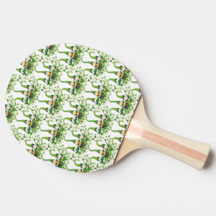 St Patricks Day Green Clovers Old Leprechaun Ping Pong Paddle