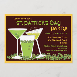 St. Patrick's Day Green Cocktails & Beer Invitation