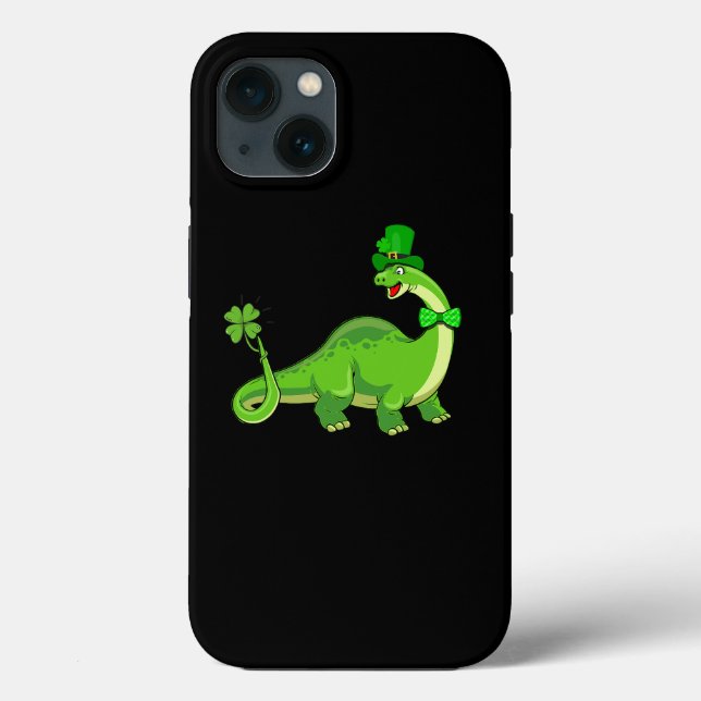 St Patricks Day Green Dinosaur Shamrock Irish Hat Case-Mate iPhone Case (Back)