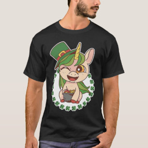St Patricks Day Green Irish Leprechauns  Unicorn T-Shirt