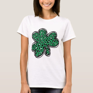 St. Patrick's Day Green Leopard Clover Shamrock Me T-Shirt