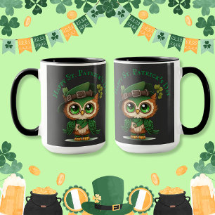 St. Patrick's Day Green Owl Mug