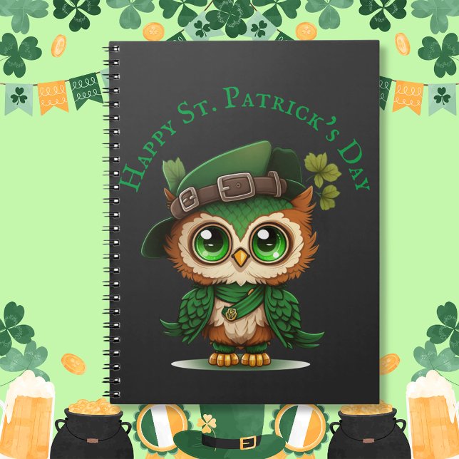 St. Patrick's Day Green Owl  Notebook (St. Patrick's Day Green Owl Notebook)