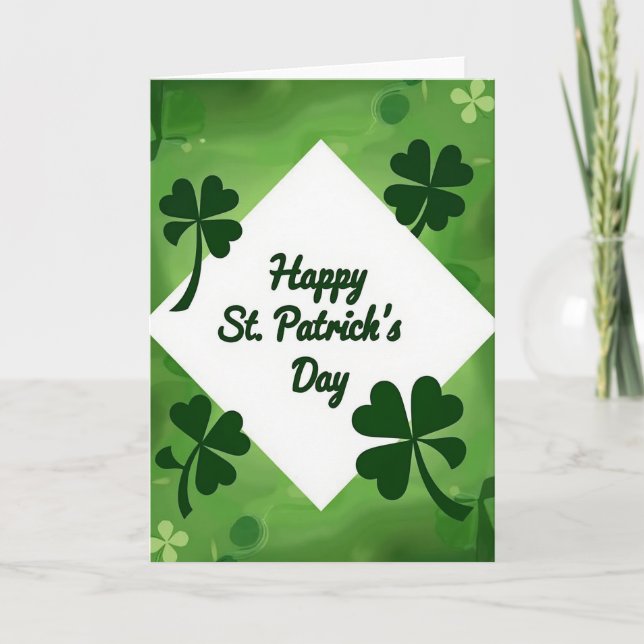 St Patricks Day Green Scene Card (Front)