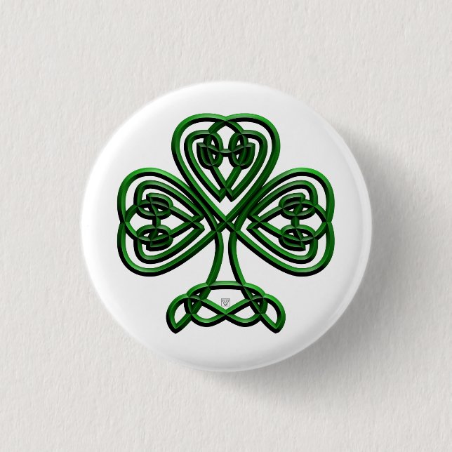 St Patricks Day Green Shamrock 3 Cm Round Badge (Front)