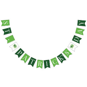 St. Patrick's Day Green Shamrock Clover Simple Bunting